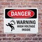 Signmission Warning High Voltage Inside Danger Sign, Plastic, 10in W x 7in L, 2PK OS-2PACK-DS-P-710-L-2223 - alternate 7